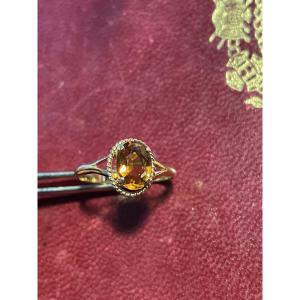 Bague or et citrine 