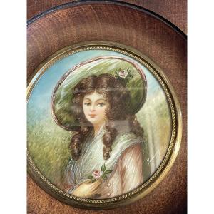 Miniature femme au chapeau 