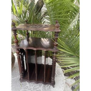 Meuble casier à musique palissandre 