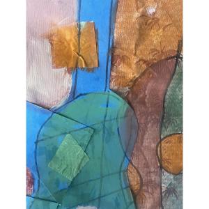 Huile et collages de Huberti Antonio 