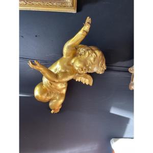 Grand angelot  bois doré 