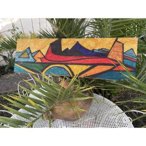 Huile sur bois de recup de KG 