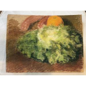 Pastel orange et salade 