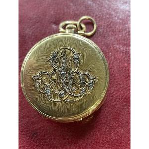 Gousset de dame or et diamants roses 