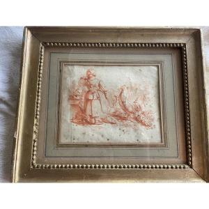 Dessin Sanguine XVIII eme la basse cour 