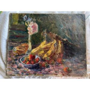 Le bol de fraises et bananes de Ribera . 