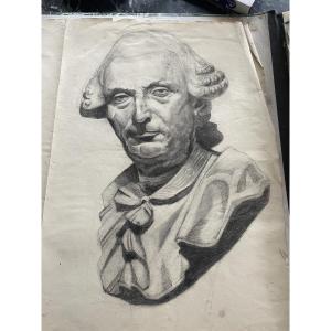 Grand dessin : homme à la perruque 