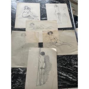 Dessins étude de nues féminins 