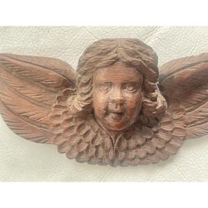 18th-century Wooden Cherub 