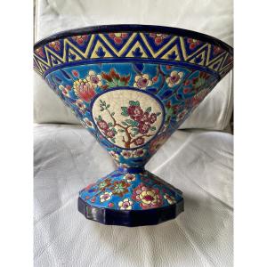 Grande coupe à fruits de Longwy 