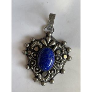 Pendentif argent lapiz lazuli 