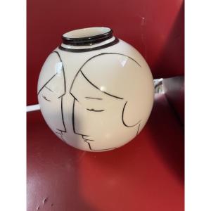 Vase boule porcelaine de Limoges M.S 