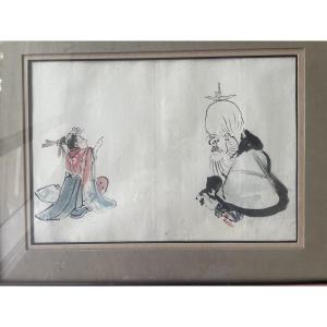 Dessin encre asiatique