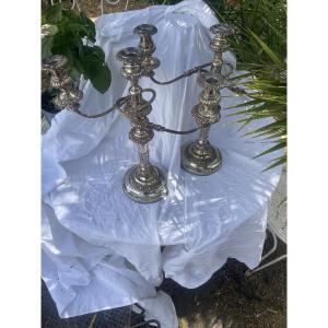 Pair Of L XV Style Candelabra And Candlesticks