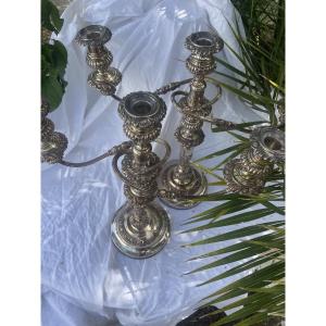 Pair Of L XV Style Candelabra And Candlesticks