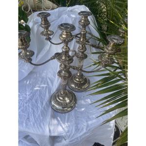 Pair Of L XV Style Candelabra And Candlesticks