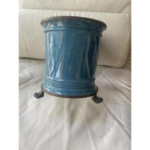 Pot faïence et métal Limoges