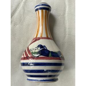 Vase faïence breton Quimper HB 