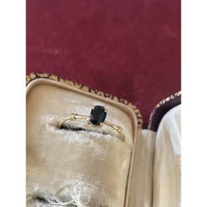 Bague or et saphir