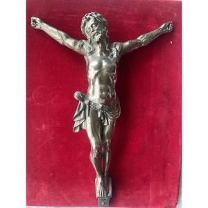 Grande Sculpture métal argenté du Christ