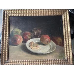 Nature morte au fromage et fruits 