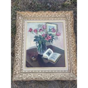 Bouquet de fleurs et livre
