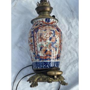 Vase lampe porcelaine imari