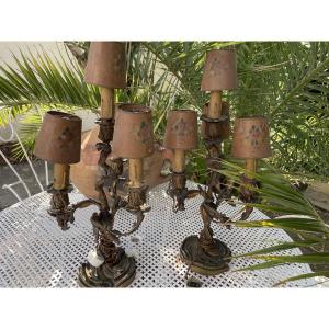 Paire de candélabres bronze XIX eme 