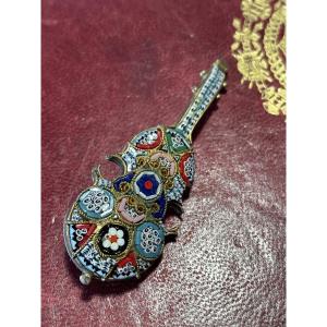 Broche violon mosaïque