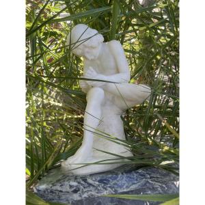 Sculpture albâtre le jeune homme a l’épine 
