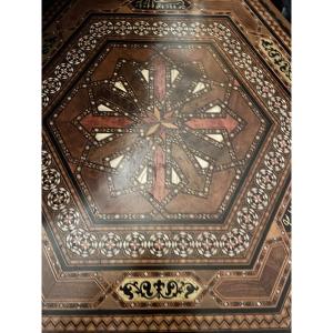 Guéridon en marqueterie syrien 