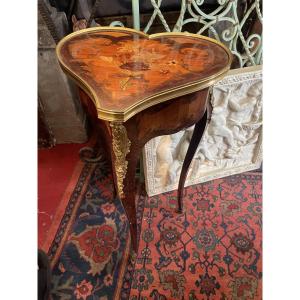 Guéridon à bijoux cœur marqueterie NIII