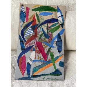 Tableau collages de Sauvenier Albert