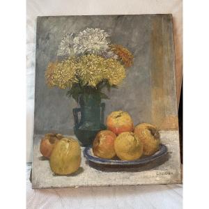 Pommes et fleurs de Charles Heberer