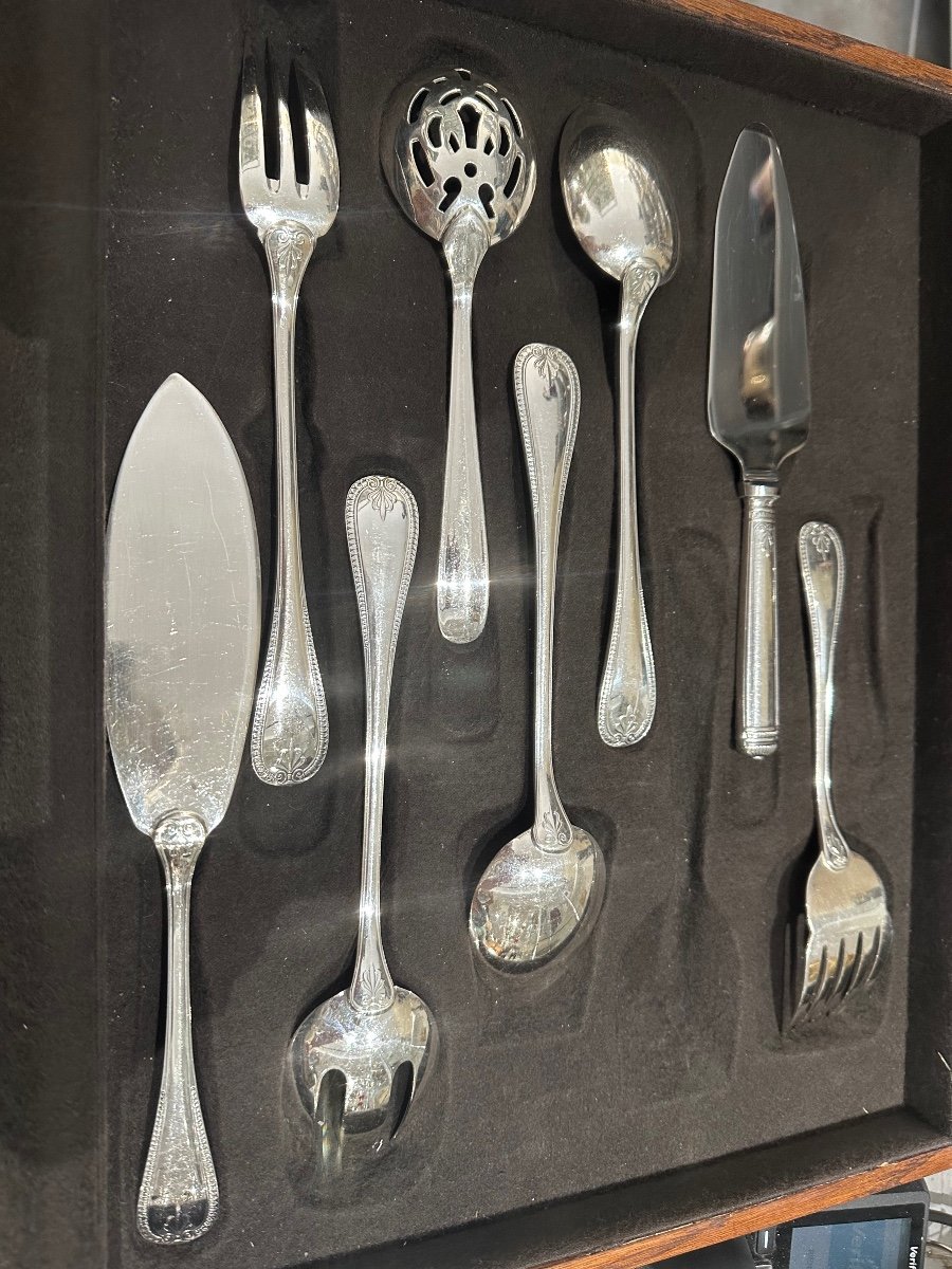 Cutlery Set Christofle Model Malmaison 133 Pieces-photo-1
