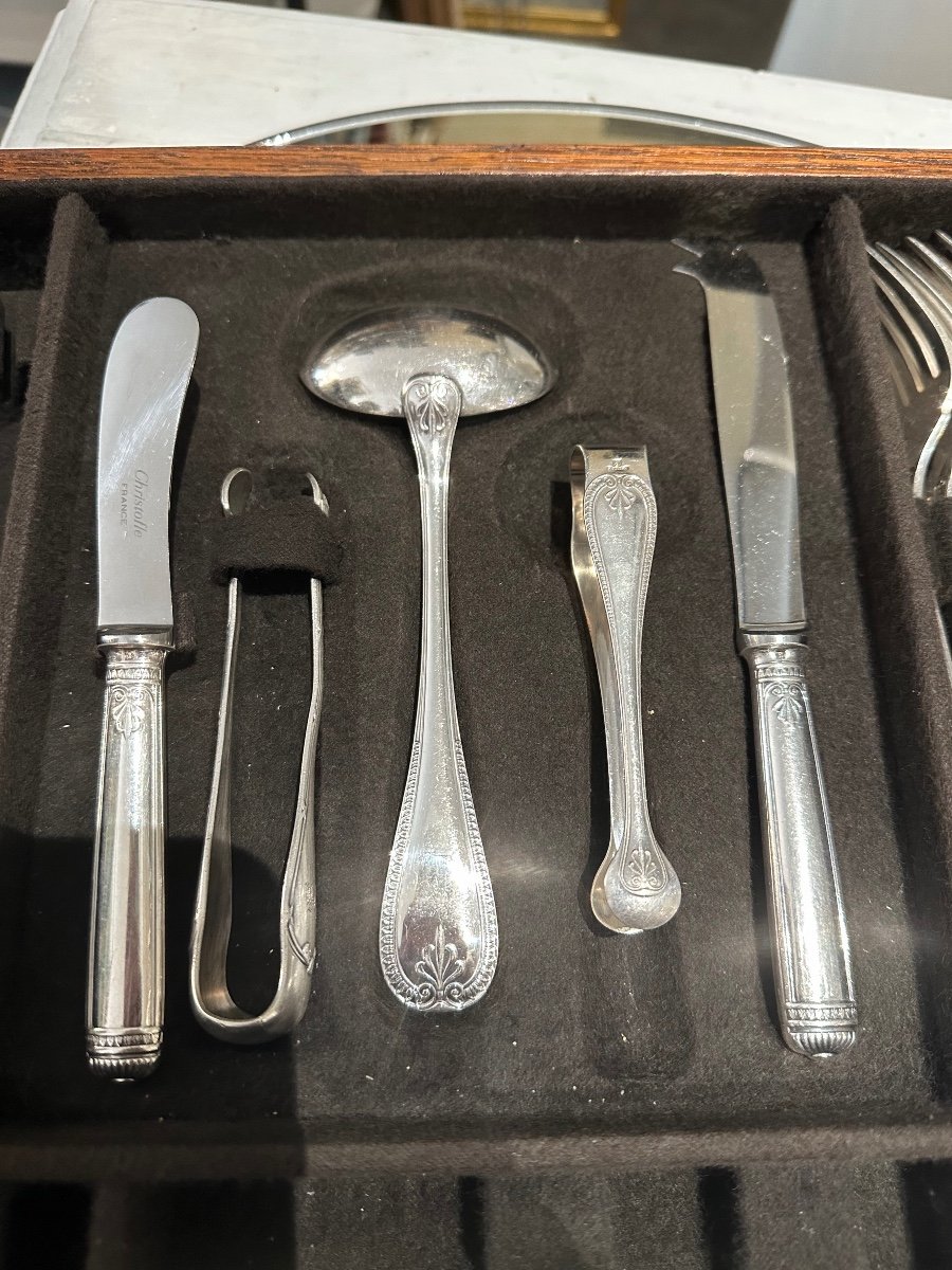 Cutlery Set Christofle Model Malmaison 133 Pieces-photo-2