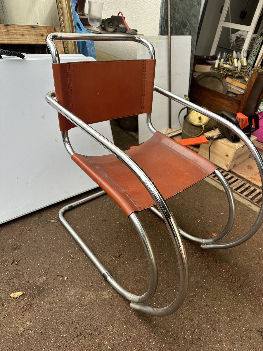 Suite de 4 fauteuils MR20 Mies Van Der Rohe-photo-2