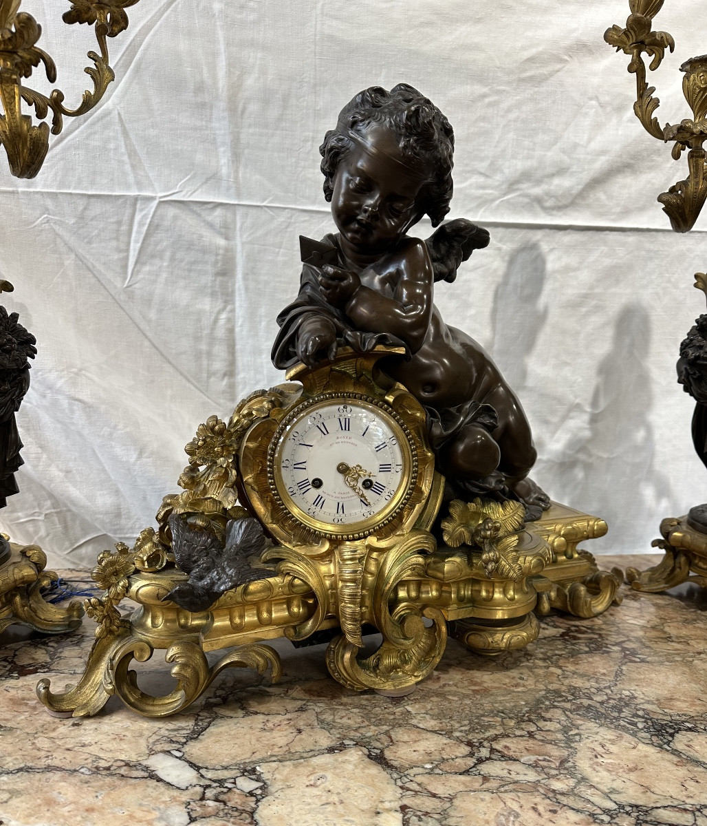 Importante garniture de cheminée -photo-2