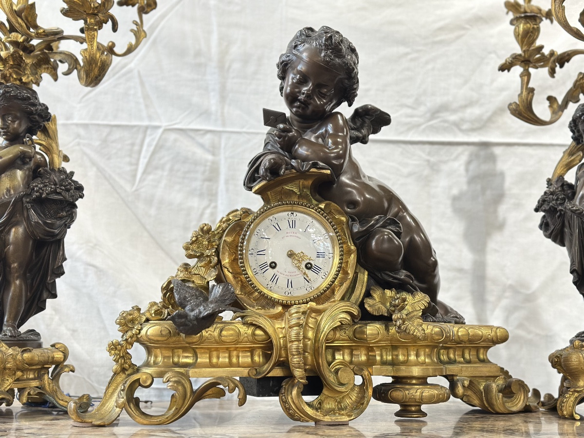 Importante garniture de cheminée -photo-7