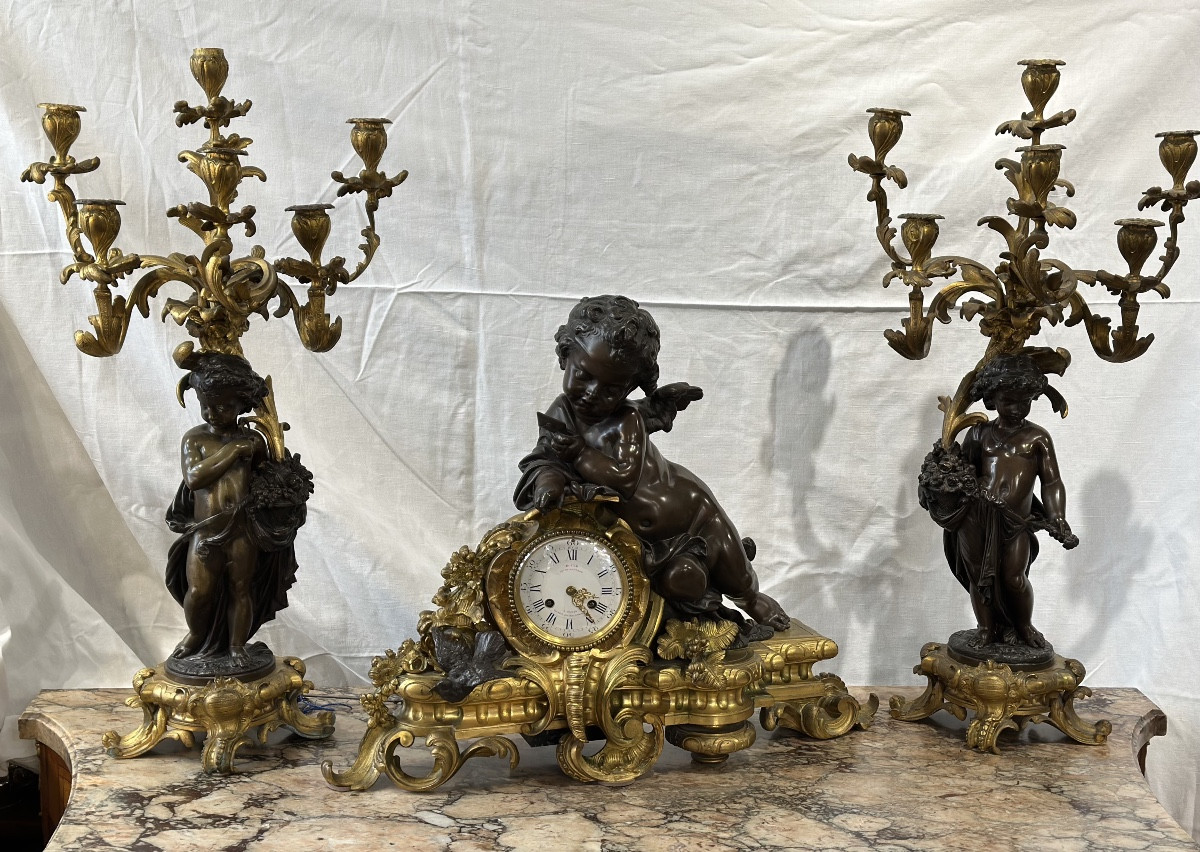 Importante garniture de cheminée -photo-8