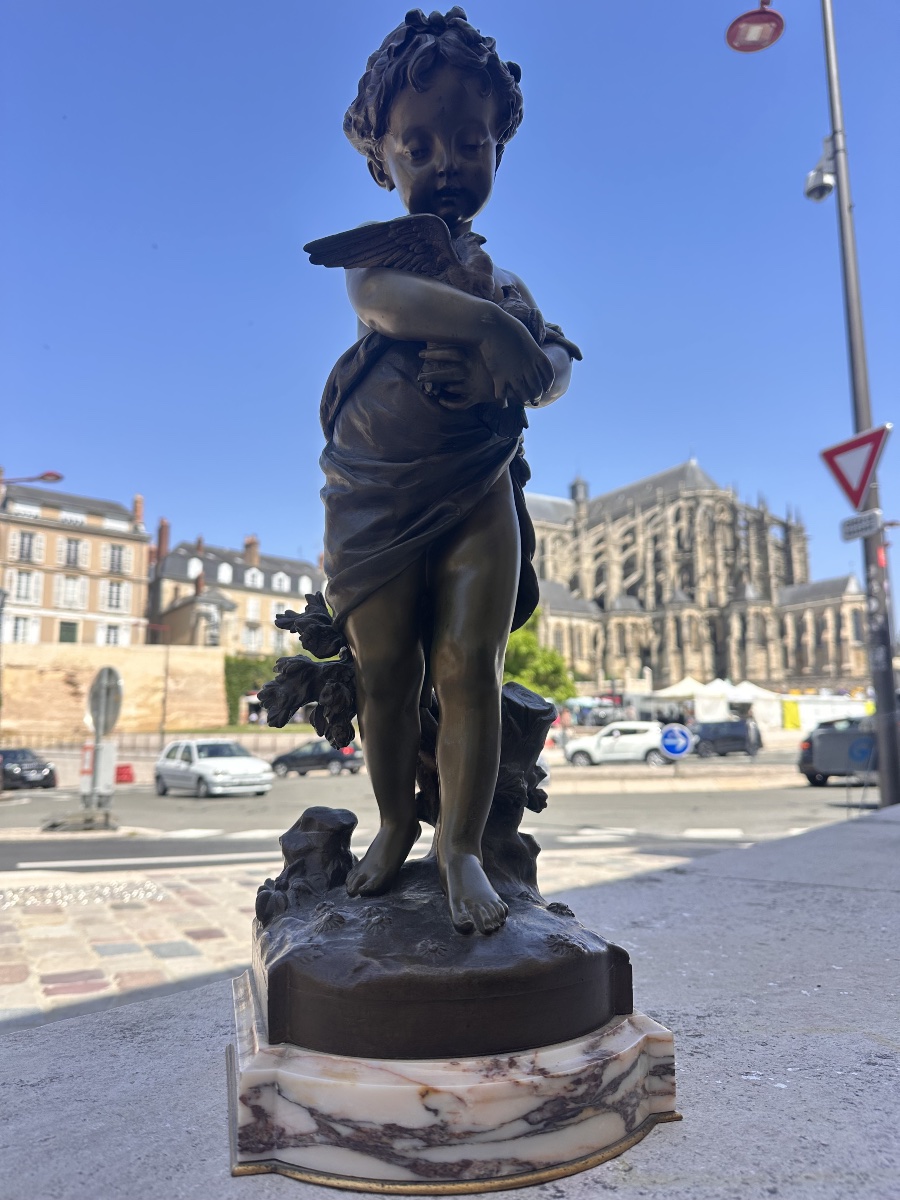 Bronze enfant aux oiseaux-photo-5