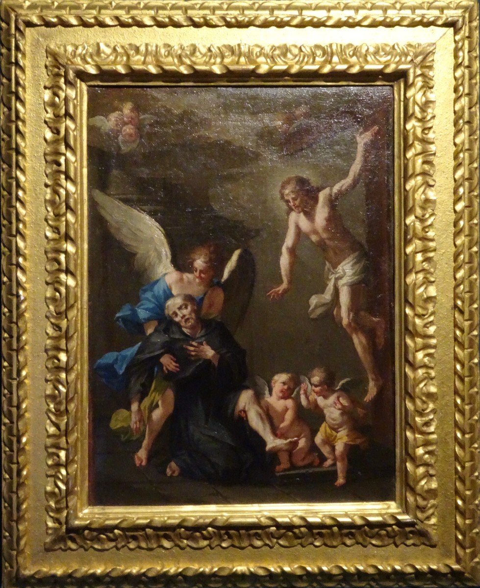 Clemente Ruta  (parma 1685-1767) La Vision De Saint Pellegrino Laziosi-photo-2