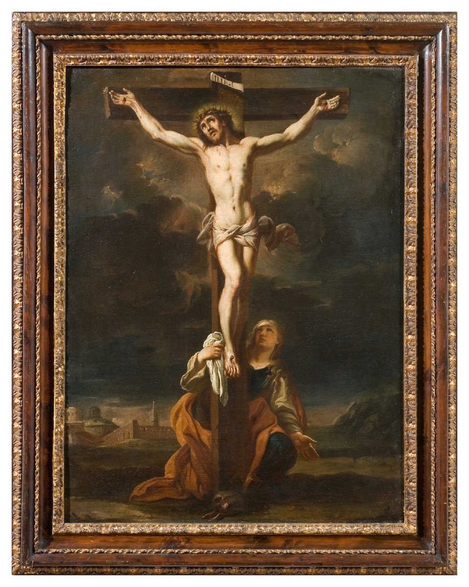 Alessio d'Elia (naples Documented 1754-1771) The Crucifixion With Saint Magdalene