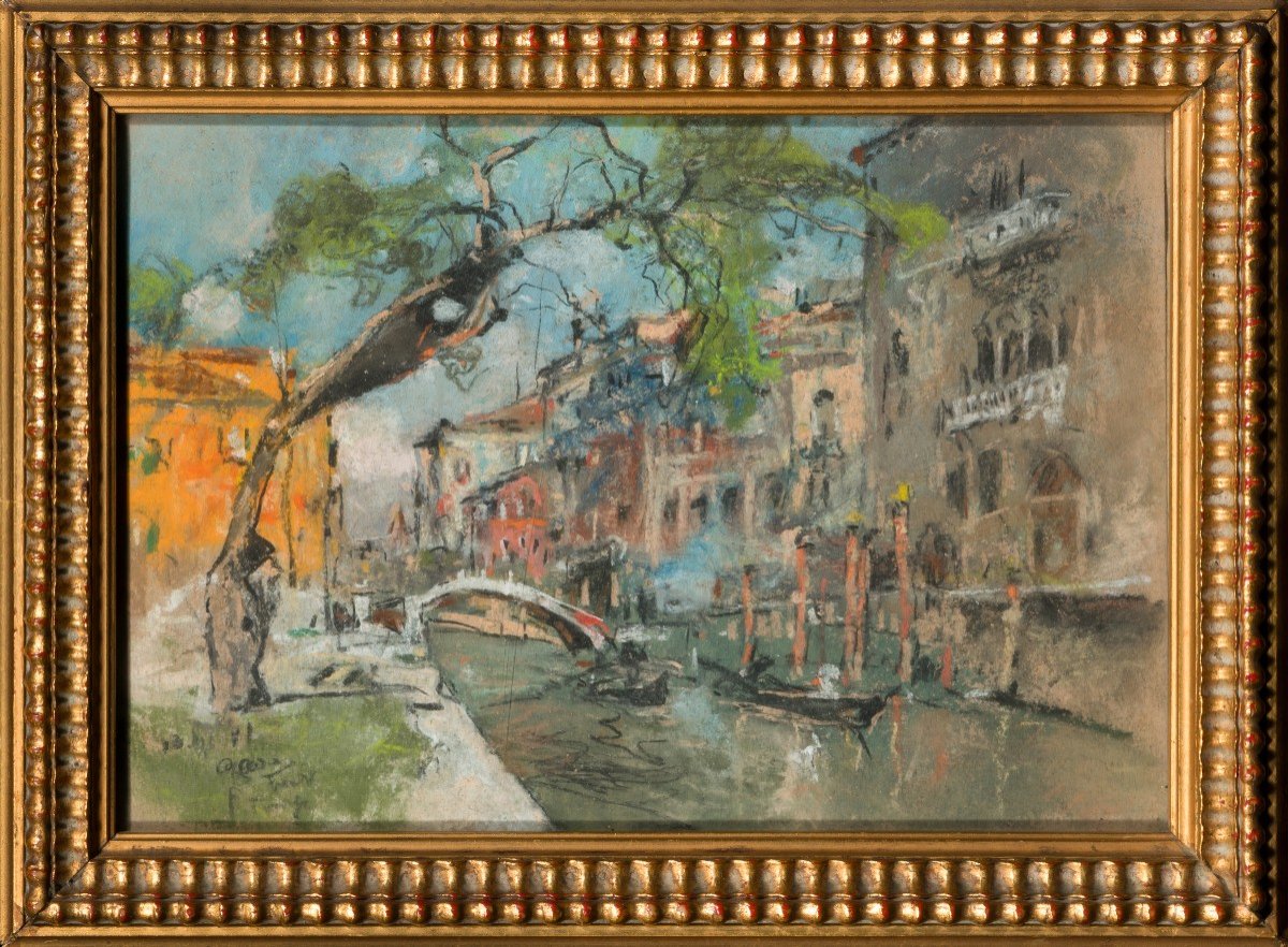 Giuseppe Casciaro (ortelle 1863 – Napoli 1941) Venetian Canal-photo-2