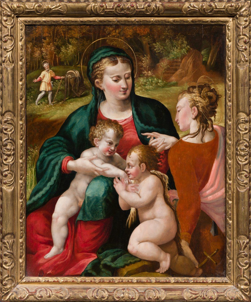 F.m.bastardi( Modena,1558) Rest During The Flight Into Egypt With Saints John And Catherine 