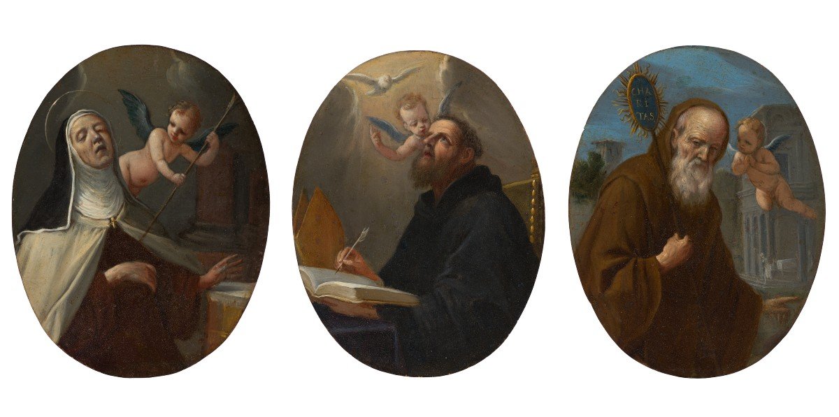 Pier Francesco Cittadini  (Milano 1616 - Bologna 1618) St François, St. Thérèse St. Augustin