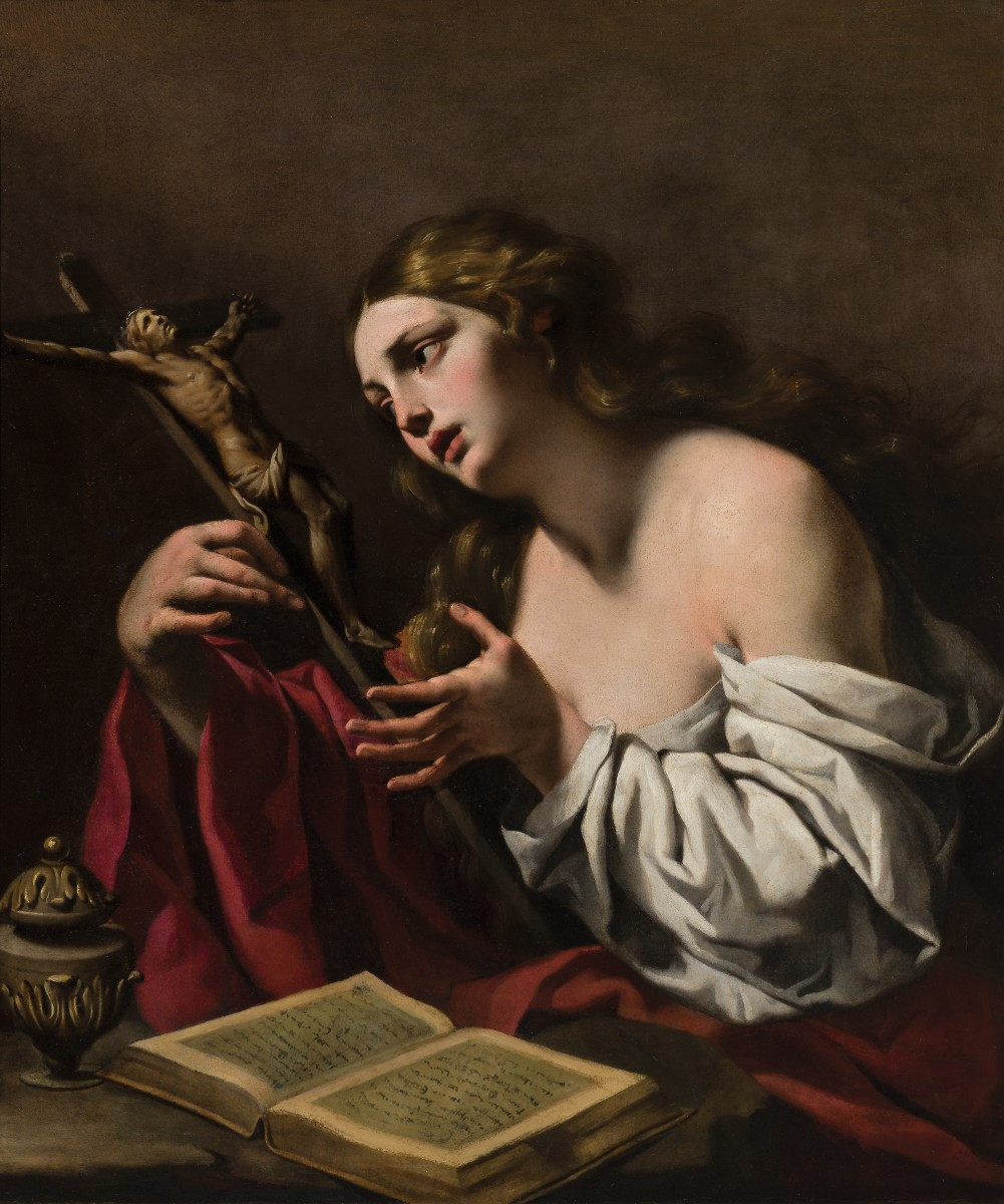 Luca Ferrari, Called Luca Da Reggio (1605 – 1654) Magdalene Adoring The Crucifix-photo-2