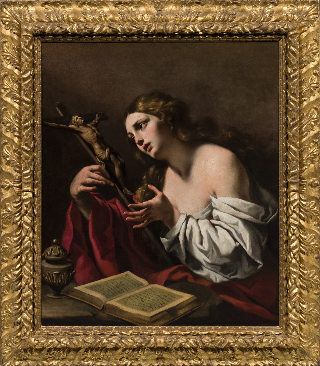 Luca Ferrari, Called Luca Da Reggio (1605 – 1654) Magdalene Adoring The Crucifix