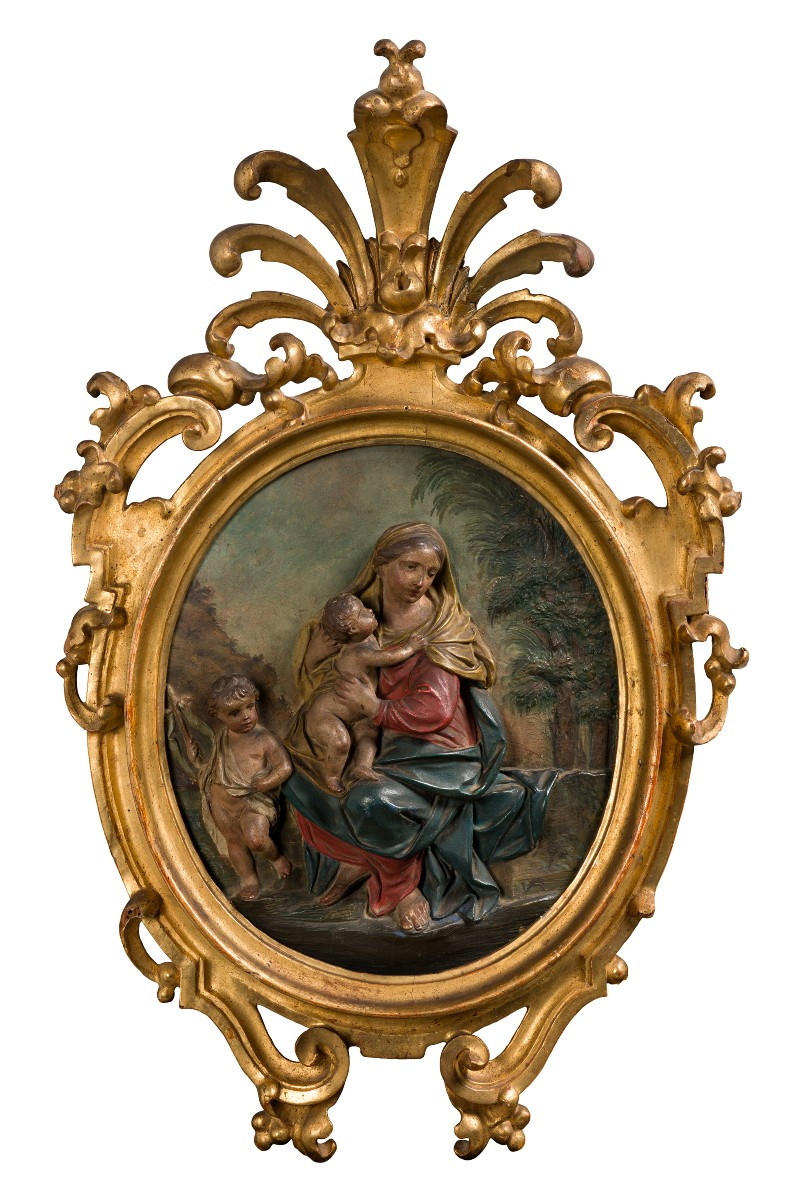 Circle Of Giuseppe Maria Mazza (1653 - 1741), Madonna And Child With Saint John The Baptist