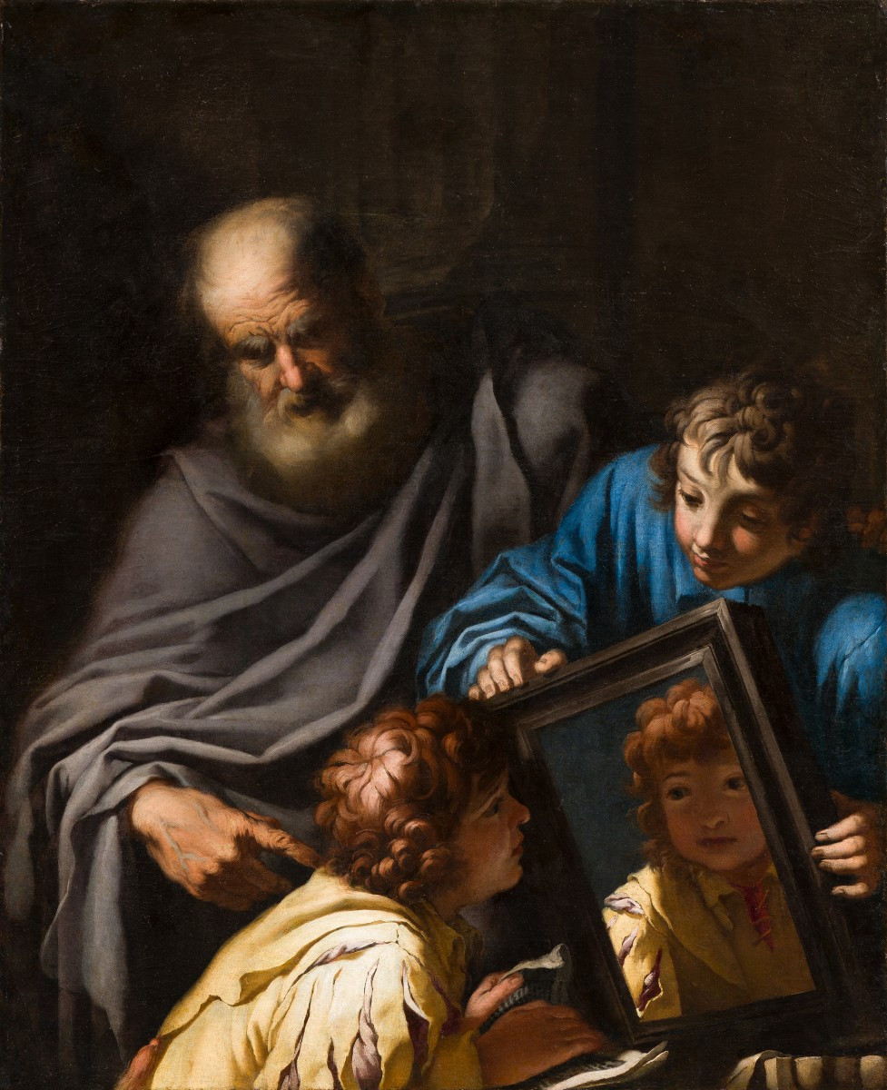 Antonio Zanchi (1631-1722) Socrate enseigne aux jeunes la connaissance de soi